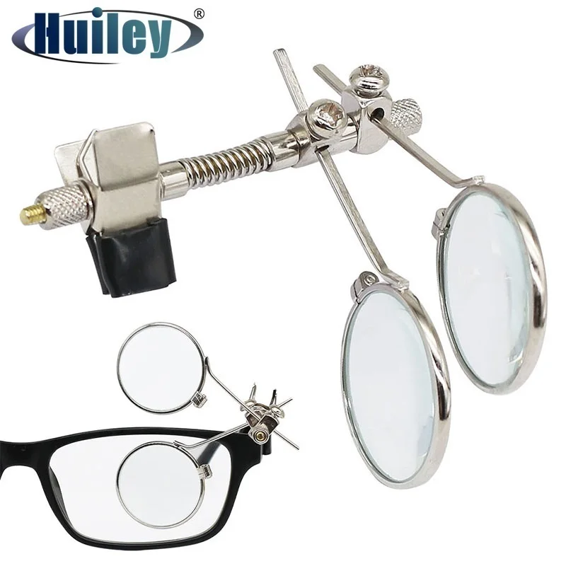 10-fache Doppellinsen-Lupe, Edelstahl-Clip-Lupe, drehbare MINI-Lupe, Durchmesser 25 mm, Monokular-Lupe Image