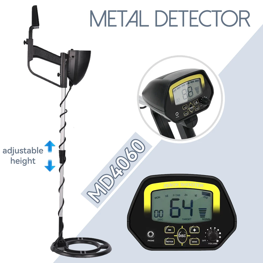 Md4060 hoch empfindlicher unterirdischer Metall detektor Goldgräber Schatz tragbarer Jäger detektor einstellbarer Metall finder Image