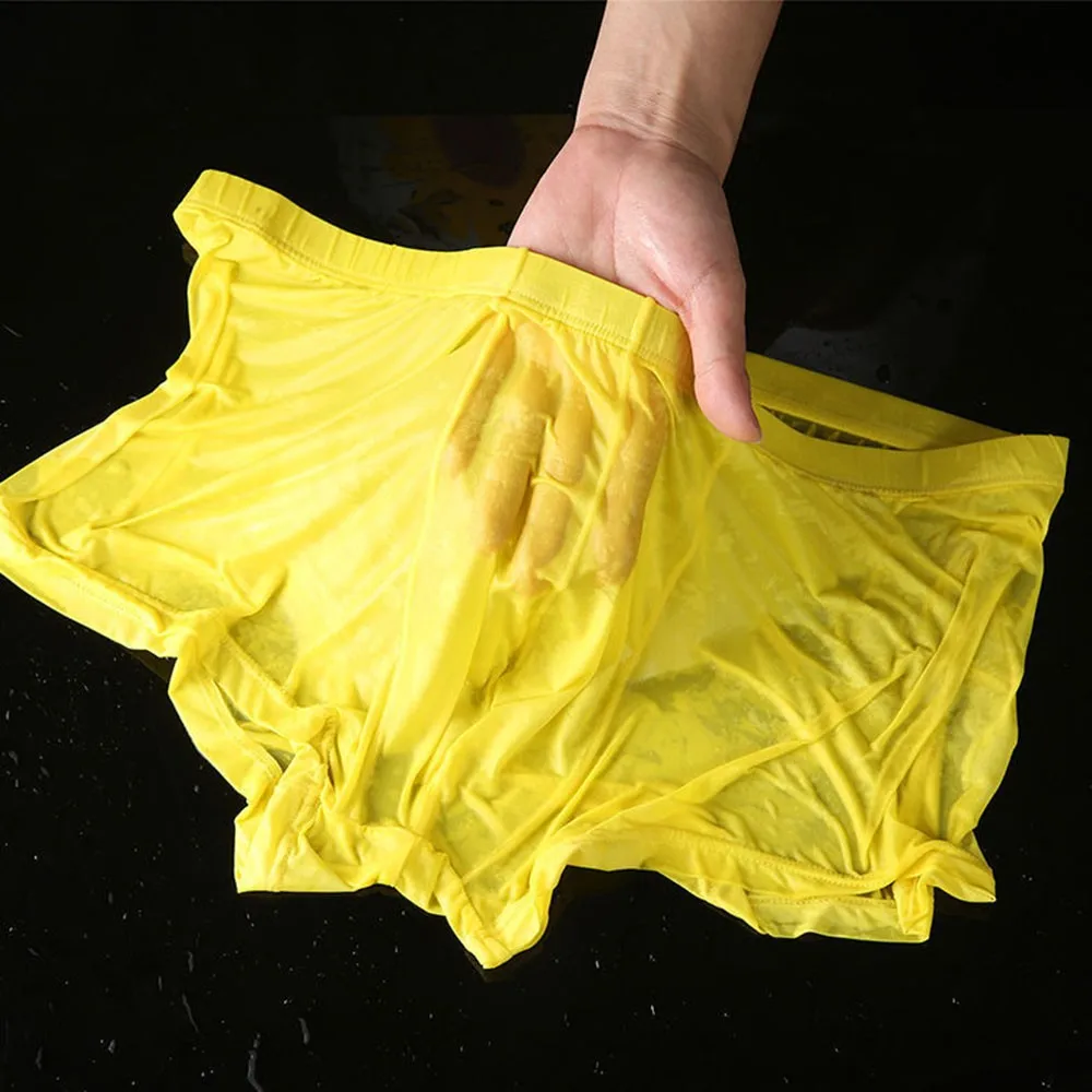 Sexy Herren-Boxershorts, ultradünn, durchsichtig, Unterwäsche, Badehose, atmungsaktiv, elastisch, Herrenhöschen, Unterhose Image