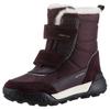 Winterstiefel GEOX "J TREKKYUP GIRL B ABX", Kinder, Gr. 29, lila (dunkellila), Textil, Veloursleder, Lederimitat, Glitzer, casual, Schuhe, Klettstiefel, Snowboots, Winterstiefel mit Warmfutter