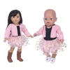 Rosa Chiffonkleid-Puppenkleidung, passend für 43 cm/17 Zoll große Puppen, ohne Schuhe und Puppen,