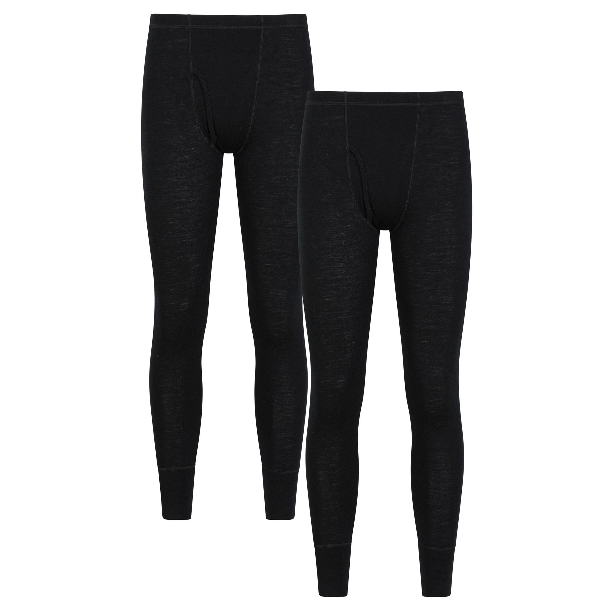 Mountain Warehouse Herren Merino Wool Base Layer Bottoms (2er Pack) (Schwarz)