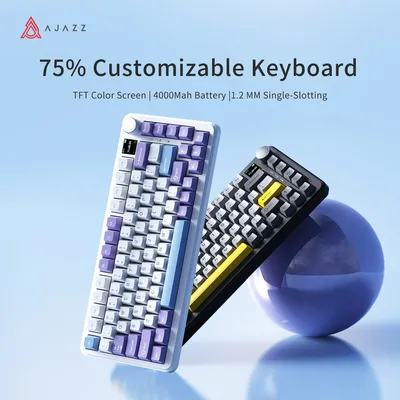 NEW AJAZZ AK820 MAX Tri-mode Hot Swap 4000mAH RGB Bluetooth Wireless Gaming Mechanical Keyboard With