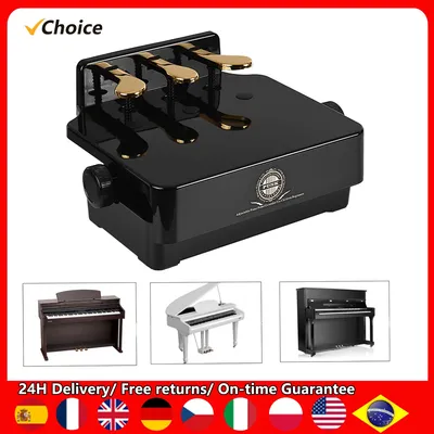 PA-23 Piano Pedal Extender Bench for Kids Adjustable Height with 3 Pedals Children Piano Teaching