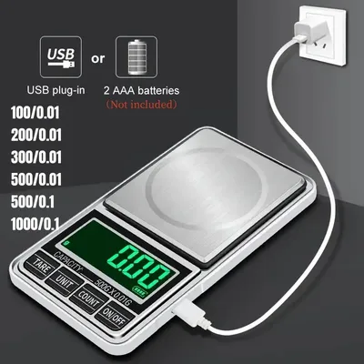 1pc Mini Portable Digital Scale100/200/300/500g/1000 0.01g Precise LCD Display Pocket Scale Gram