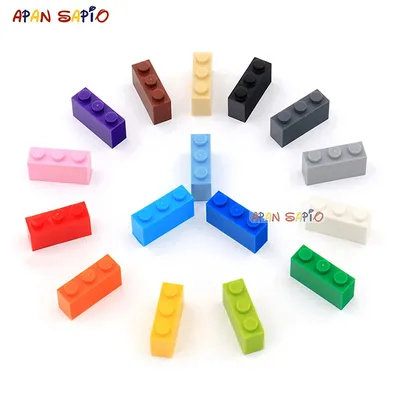 300pcs Thick 1x3 Dot DIY Building Blocks Figures Bricks Educational Creative Size Compatible With