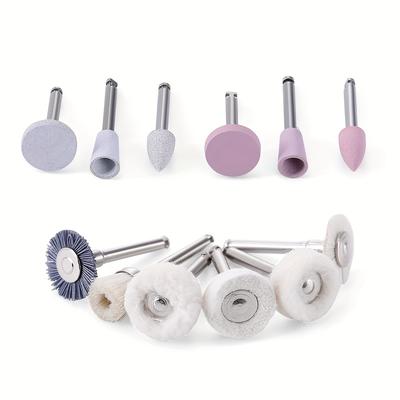 TEMU 12pcs Dental Composite Polishing Kit With Denspayra 2.35mm Head - Ideal For Low Speed Handpieces, Porcelain & Nail Care