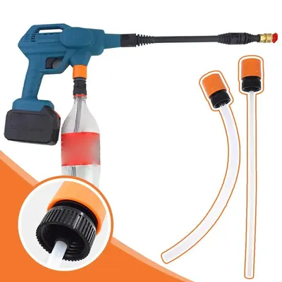 Pressure Washer Suction Tube Pipe Adaptor Lithium Battery Washer Gun With Coke Bottle High Pressure Washer Gun Hose Washer Tool
