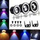Proiettore LED COB bianco per auto da 3,5'' 30W Angel Eyes Lampada fendinebbia DRL ad anello blu
