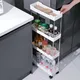 Scaffale portaoggetti con spazio mobile a 3/4 livelli Carrello portaoggetti con rotelle Scaffale portaoggetti Cucina Bagno Scaffale organizer per diapositive sottile Soggiorno