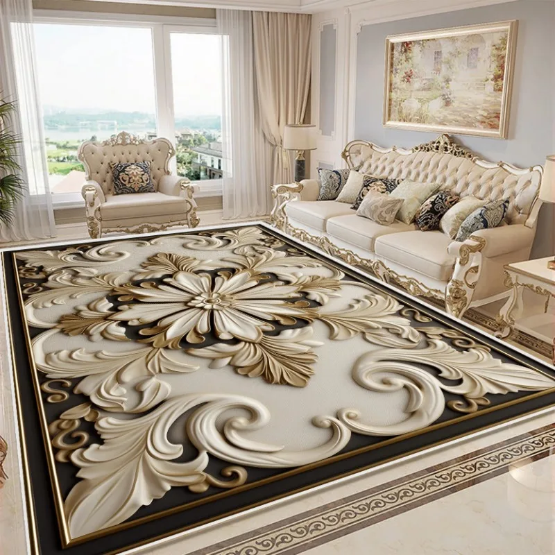 Flower 3D Carpet for Bedroom Home Decor Large Area Living Room Soft Rug Kitchen Anti-Slip Lounge Bathroom Corridor Mat Decorate