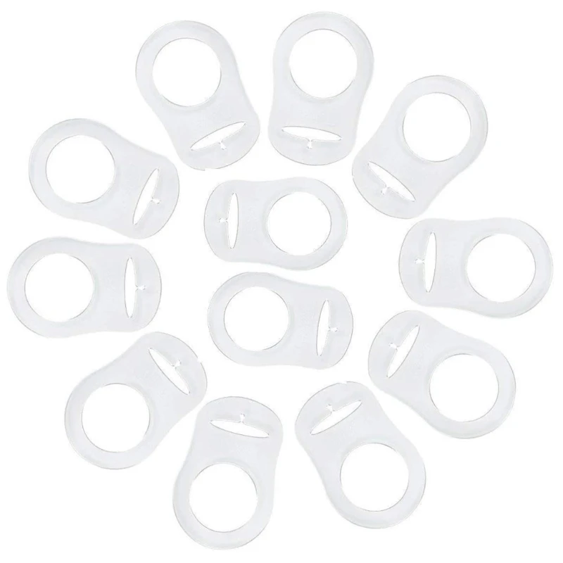 Anneaux toriques en Silicone transparent, 12 pièces, bricolage, serviette factice pour bébé, Clips sucette, support