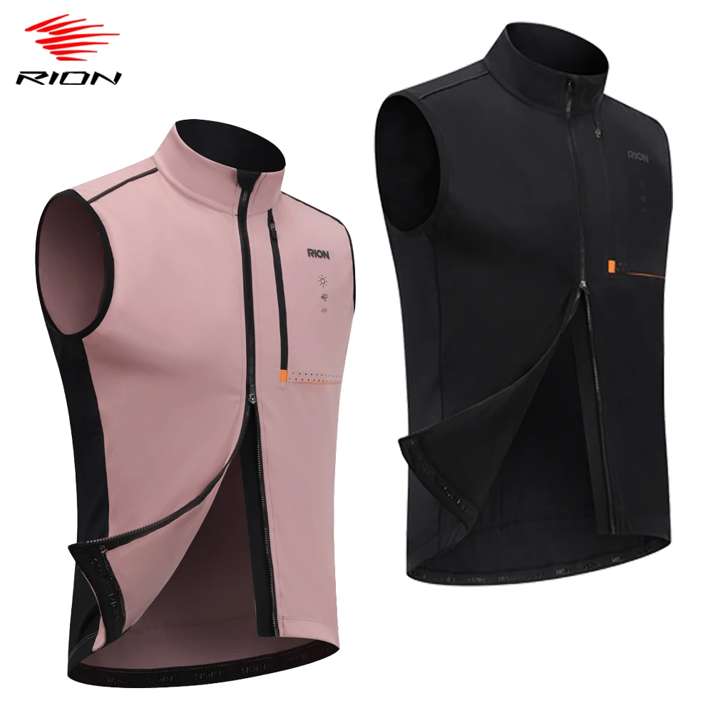 RION gilet de cyclisme hommes femmes imperméable vtt vélo de route coupe-vent Pro vêtements de vélo fermetures éclair bidirectionnelles gilets de sport de plein air 10 ℃ -25 ℃