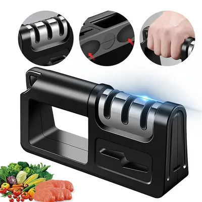 Stainless Steel Knife Sharpener Kitchen Professional Sharpener Facilitative Adjustable Four In One