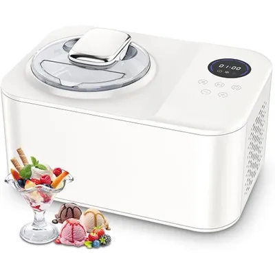 Ice Cream Machine For Home, 1.27L Automatic Homemade Ice CreamWith LCD Display and Compressor, Ice