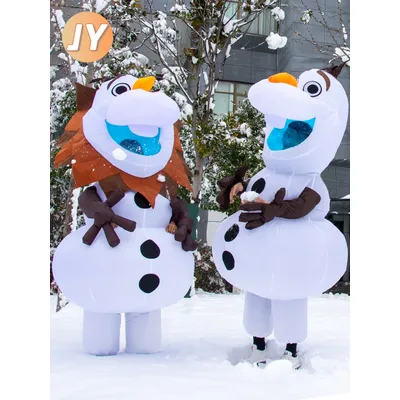 Frozen Snow Man Olaf Aufblasbares Kostüm Cartoon Charakter Requisiten Halloween Erwachsene Image