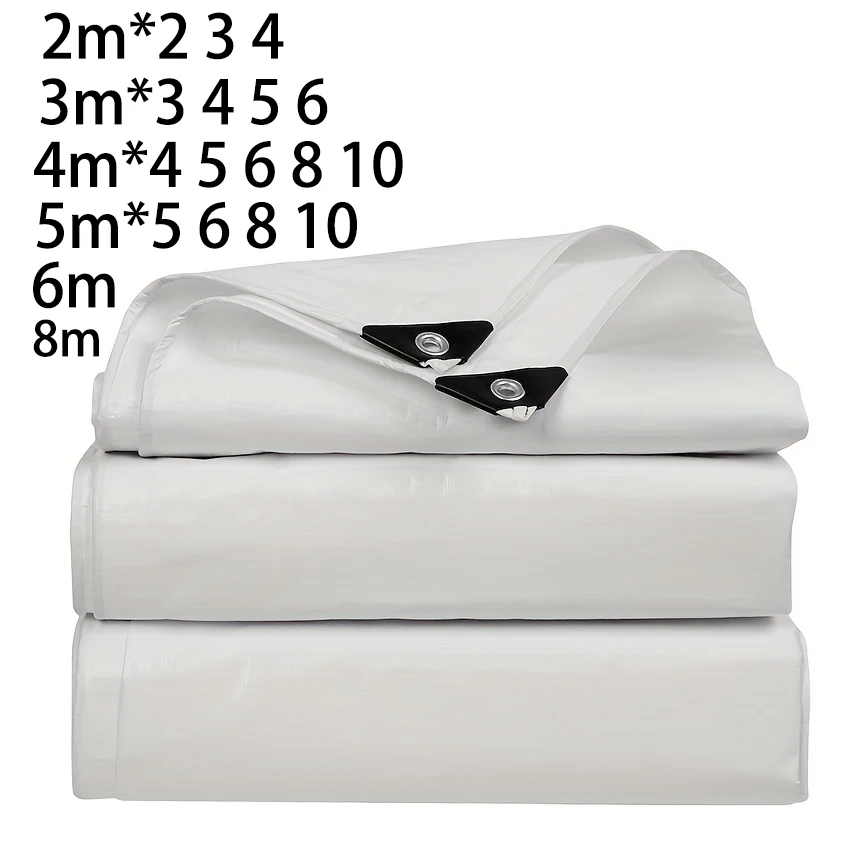 Große Plane weiß 3x5 4x4 5m 6 8m * 8 10 12 Outdoor Sonnenschutz Segel Markise wasserdichte Plane Zelt Camp Regenschutz Baldachin Leinwand Image