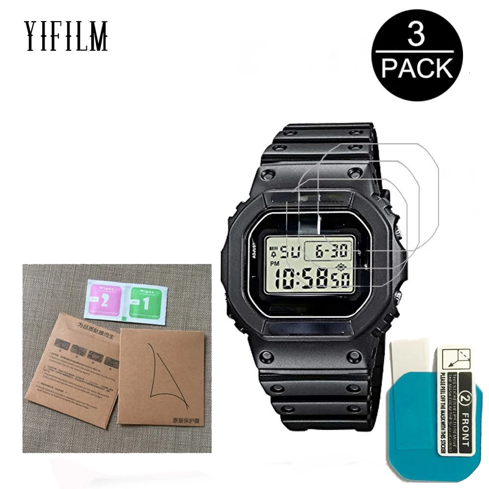 3 Stück Displayschutzfolie für DW5600 DW5610 GMW-B5000 F-91W Watch HD FULL Clear True Tone Ultradünne, kratzfeste LCD-Folie Image