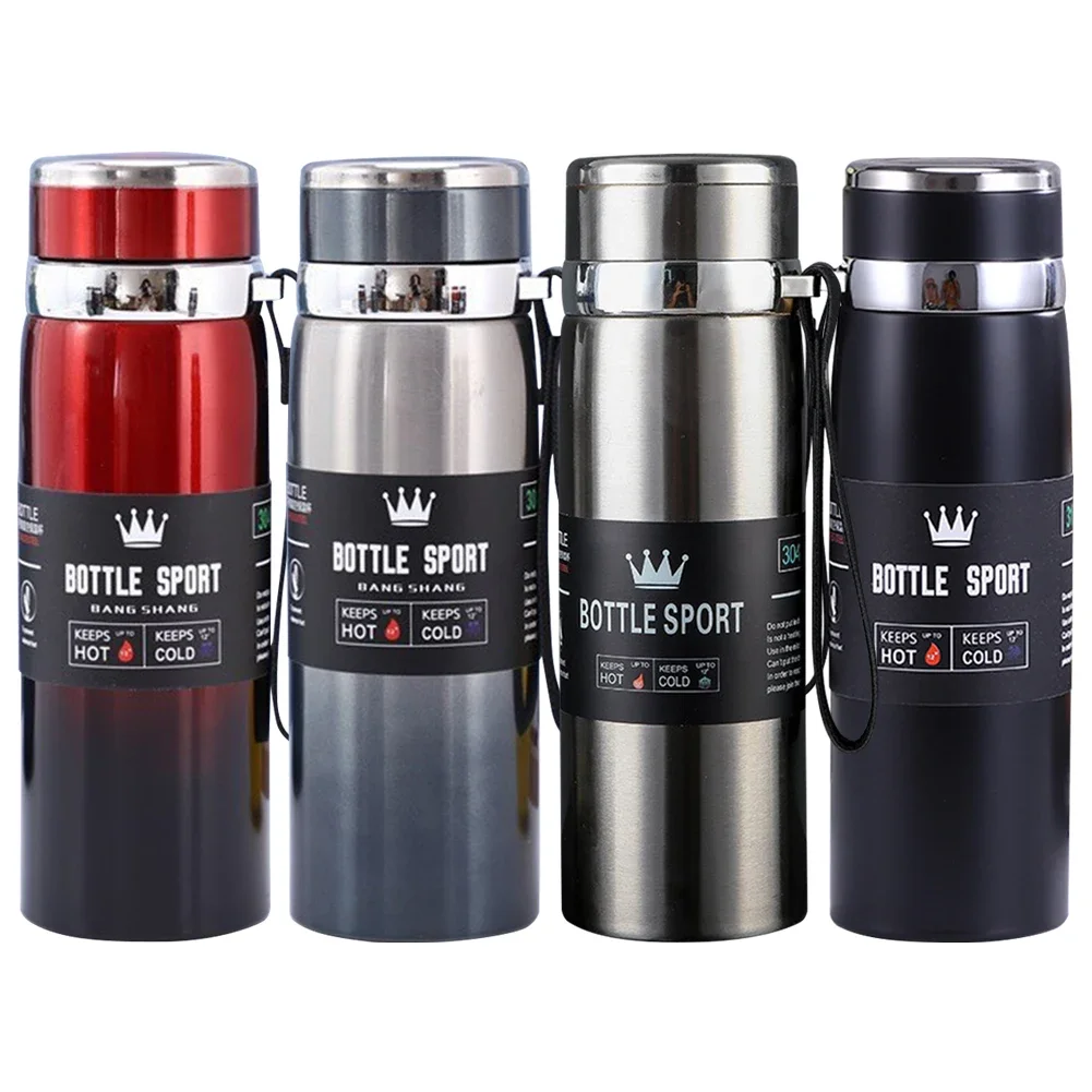 1l Thermo flasche Edelstahl Wasser flasche halten kalte heiße Kaffee thermos flasche für Wasser Tee Vakuum flaschen Sport thermos flasche Image