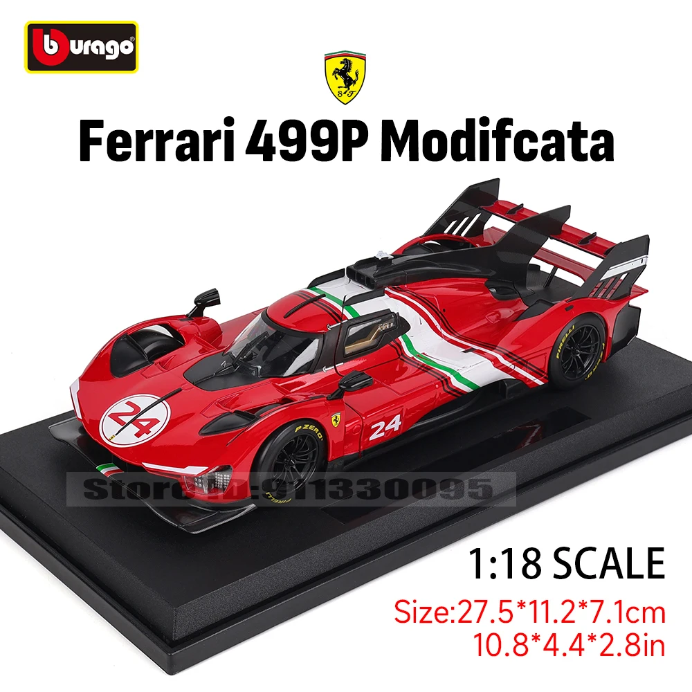 Bburago 1:18 ferrari 499p lmh auto modell junge großes spielzeug statische druckguss fahrzeuge sammel bares modell auto spielzeug Image