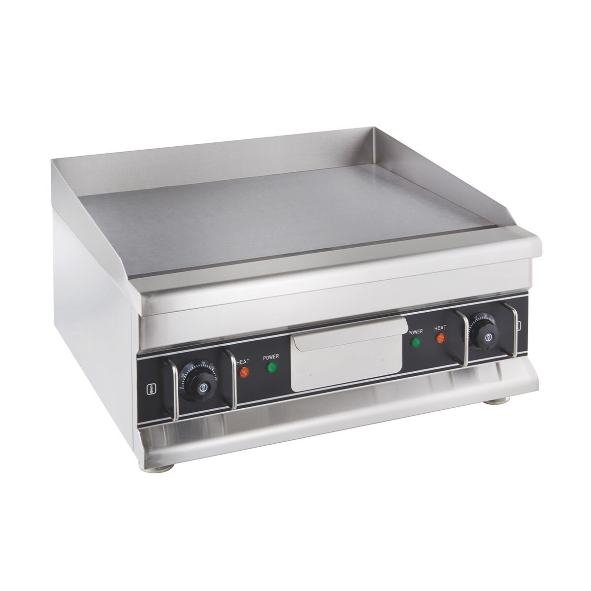 GastroHero Elektro Grillplatte ECO glatt 5 kW Tischgerät Gastro Grillplatte Plancha Edelstahl 2 Heizzonen Image