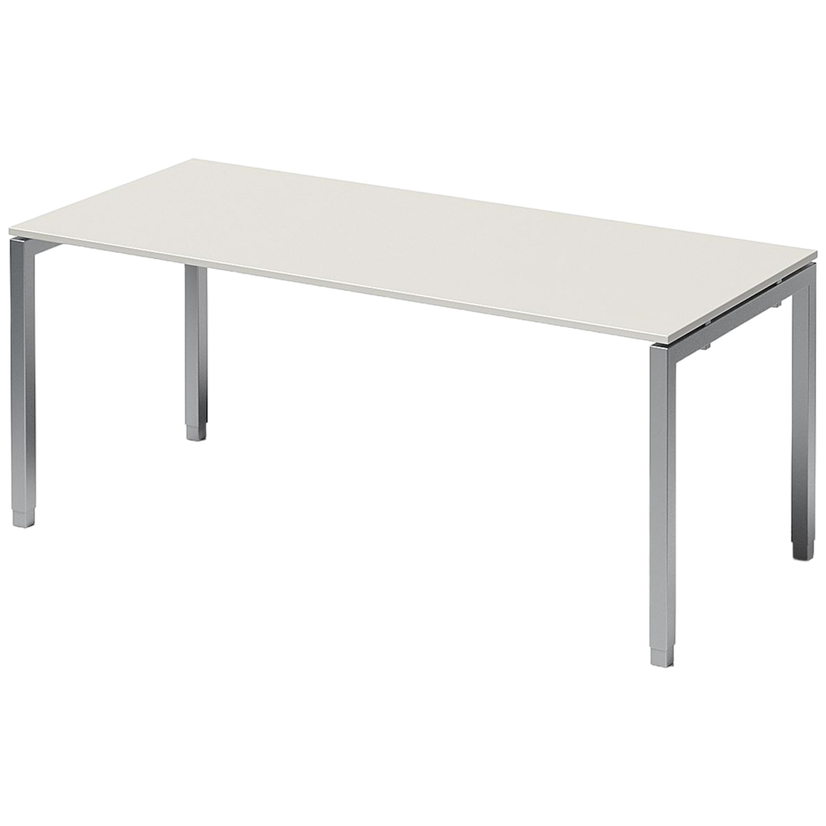 Bisley Cito höhenverstellbarer Schreibtisch 180x80 cm, Tischplatte in grau, Gestell in Silber - PC Tisch für's Büro manuell höhenverstellbar, Image