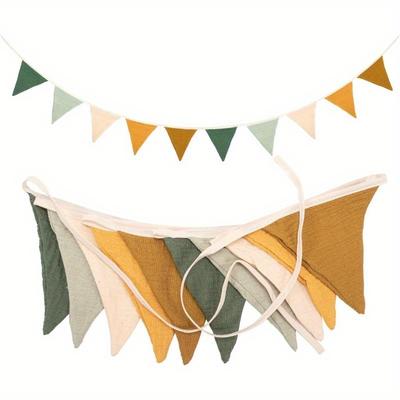 TEMU Fabric Bunting Flags For Party Decorations - No Feathers, Easy To Hang, Suitable For Christmas, Halloween, And More Image