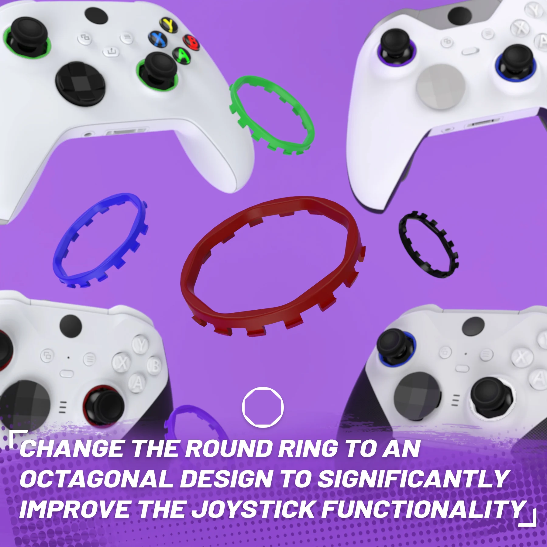 Accent Rings for Xbox Elite Series 2 Core & Elite Series 2 & Xbox Elite, for eXtremeRate ASR Version Shell for Xbox Series X/S