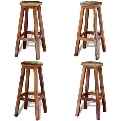 Barhocker Altholz Massiv - Vintage Barhocker - Holz Barhocker - Barhocker Massiv - Retro Barhocker Image