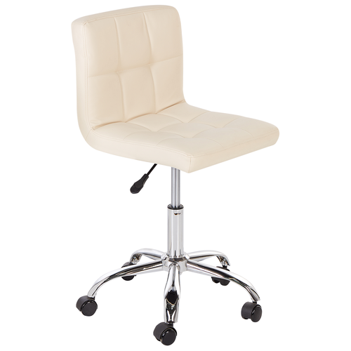 Arbeitshocker Beige mit quadratisches Steppmuster Arbeitsstuhl Elegant Modern