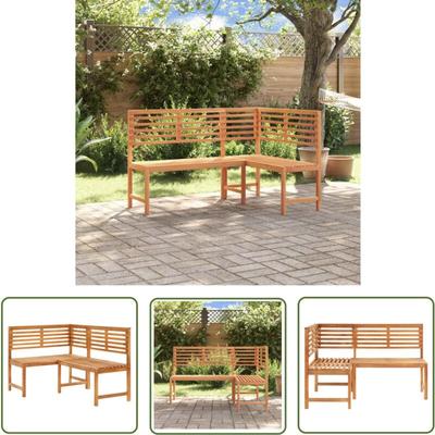 Garten-Eckbank 140 cm Massivholz Akazie - Holz Bank - Gartenbank - Eckbank - Outdoor Furniture Image