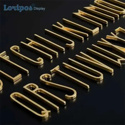 Nordic Wind Messing Dekoration Englisch Alphabet Wand Paste Kreative Reinem Kupfer Zement Inlay Image