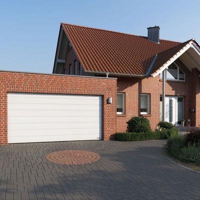 HÖRMANN Sektionaltor LPU42 mit Zarge M-Sicke verkehrsweiß, sandgrain, 2375x2000 mm,Zarge mit N-Beschlag Image