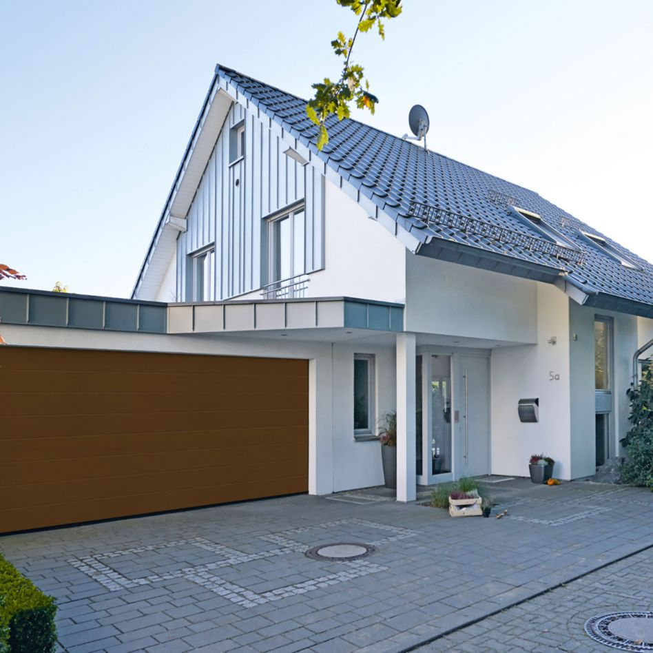 HÖRMANN Sektionaltor LPU42 mit Zarge M-Sicke terrabraun, Zarge mit L-Beschlag, 2375x2250 mm Image