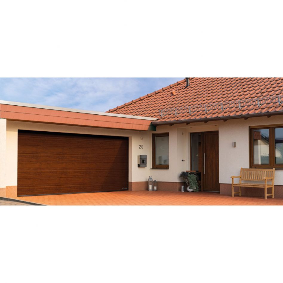 HÖRMANN Sektionaltor LPU42 mit Zarge M-Sicke dark oak, Zarge mit Z-Beschlag, 2250x2000 mm Image