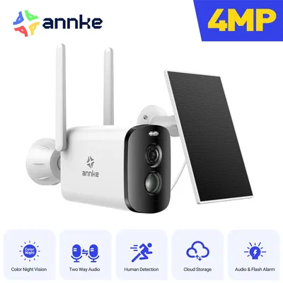 Annke 4mp solar batterie betriebene drahtlose Überwachungs kamera 4mp Farbe Nachtsicht 2,4 GHz WiFi Pir Motion Outdoor IP-Kamera