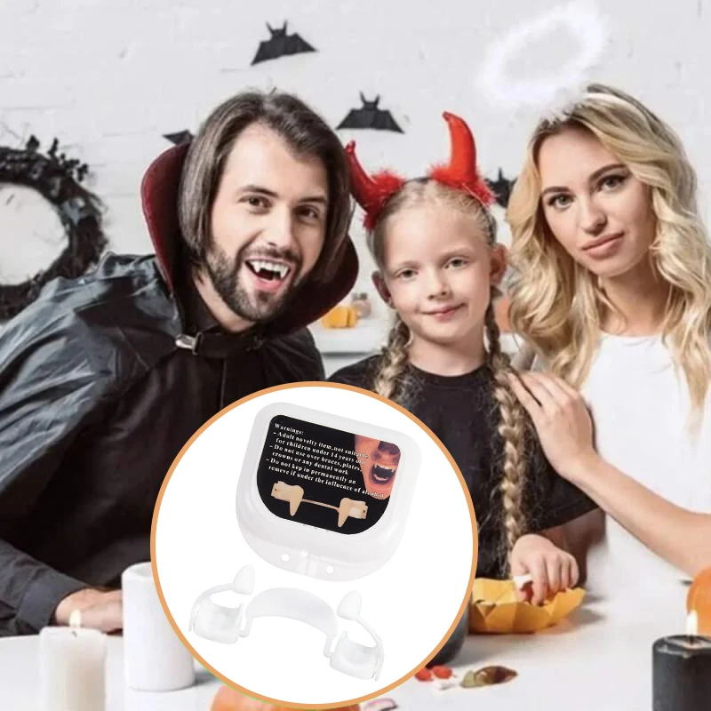 Einziehbare Vampir zähne Halloween Dekoration Dracula gefälschte Zähne Monster Werwolf Reißzähne Cosplay Kostüm Requisite für erwachsene Kinder Image