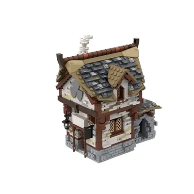 MOC Stadt Straße Medieval Taverns Architektur Berühmte Bausteine Pub Retro Szene Haus Modell Ziegel Image