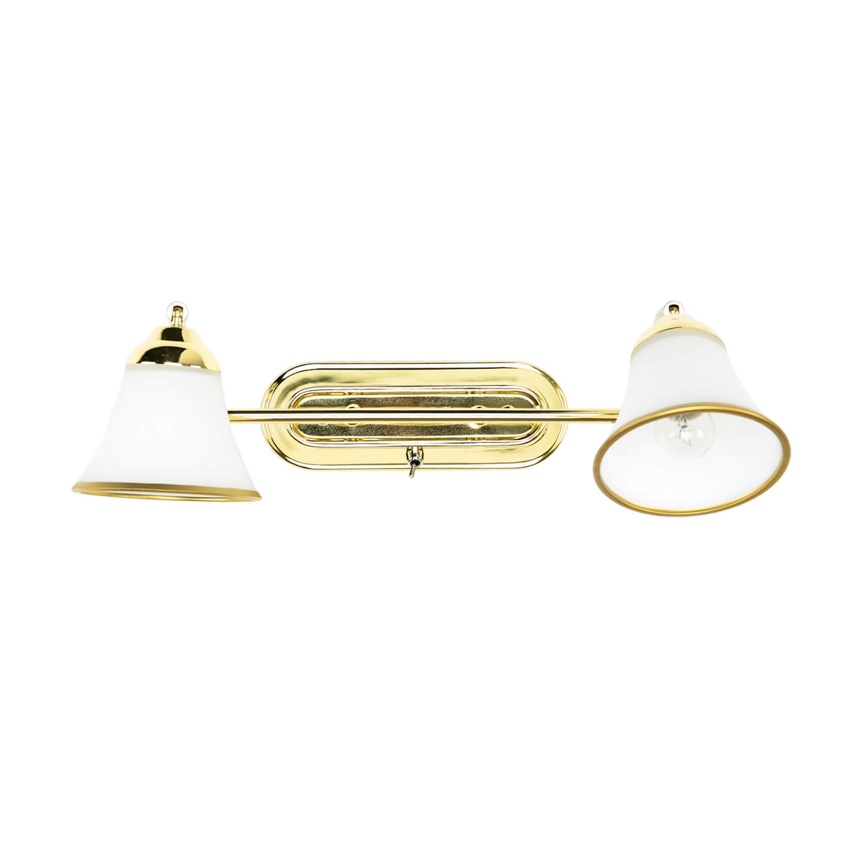 Licht-Erlebnisse Wandleuchte GRANDO mit Schalter in Gold Glasschirm Jugendstil 2-flammig E14 flexibler Wandstrahler Badezimmer Spiegel, EL112-70-03 Image