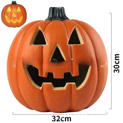 Halloween Pumpkin Decorations Outdoor Garden Decorations LED Lantern Scene Layout With Many Expressions Funny Pumpkin Lantern Decoration Easter Hollow Big Pumpkin Glowing