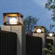 LED Outdoor Post Lights Warm White 30cm 1-Light Modern Wall Sconce Black Square Metal Pillar Light E26/E27 for Patio Garden Entrance Pathway Light 110-240V
