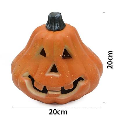 Halloween Pumpkin Decorations Outdoor Garden Decorations LED Lantern Scene Layout With Many Expressions Funny Pumpkin Lantern Decoration Easter Hollow Big Pumpkin Glowing