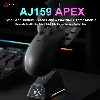 AJAZZ AJ159 APEX/AJ159PRO Wireless Gamer Mouse with RGB Magnetic Charging Base Lightweight AJ159P