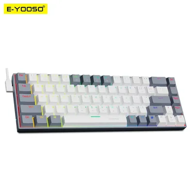 E-YOOSO Z686 RGB USB 60% Mini Slim Mechanical Gaming Wired Keyboard Red Switch 68 Keys Russian