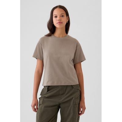 Gap Womens Brown Crew Neck Short Sleeve Oversized T-Shirt - Brown