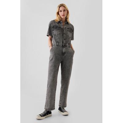 Gap Womens Black Denim Jumpsuit - Black