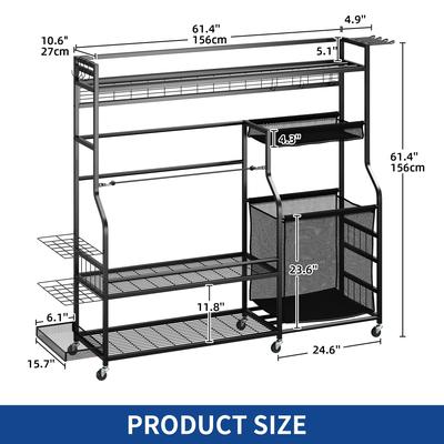 Moasis 3 Golf Bags Storage Stand Sports Gear Accessories Rack with Wheels