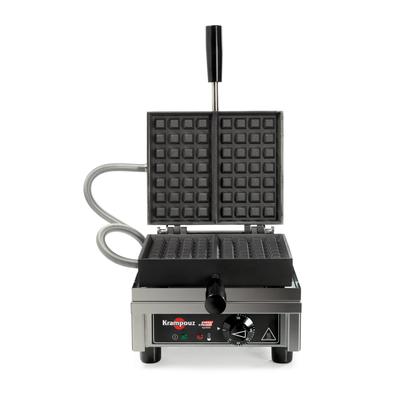 Krampouz WECCHCAS Single Liege Commercial Waffle Maker w/ Cast Iron Grids, 1440W, Stainless Steel, 120 V