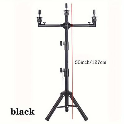 TEMU Adjustable 3-way Wig Stand Tripod, Unisex-adult Multifunctional Mannequin Head Holder, Block For Training Doll Head Display Image