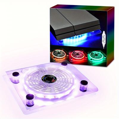 TEMU Gaming Usb Rgb Led Cooling Fan, Cooler Thermal Fan Pad For Ps4 Playstation 4 1 X Consoles Laptop Notebook Pc Cpu Coolers Computer Cooling Strip Light Case Fan